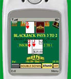 Mobile Blackjack via Golden Palace Casino wireless software